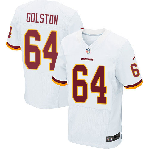 Men's Elite Kedric Golston Nike Jersey White Road - #64 NFL Washington Redskins